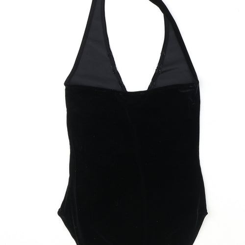 Marks and Spencer Womens Black Polyester Bodysuit One-Piece Size 10 Snap