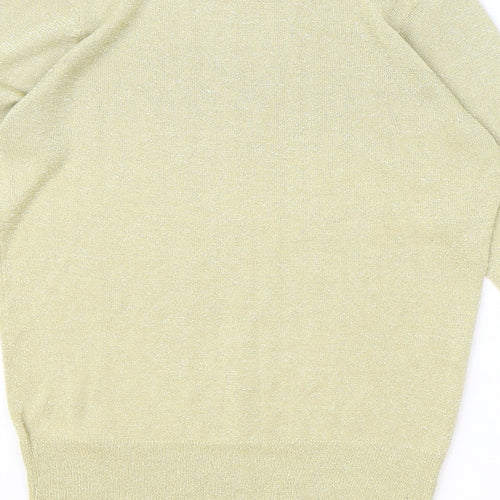 BHS Womens Gold Boat Neck Viscose Pullover Jumper Size 10
