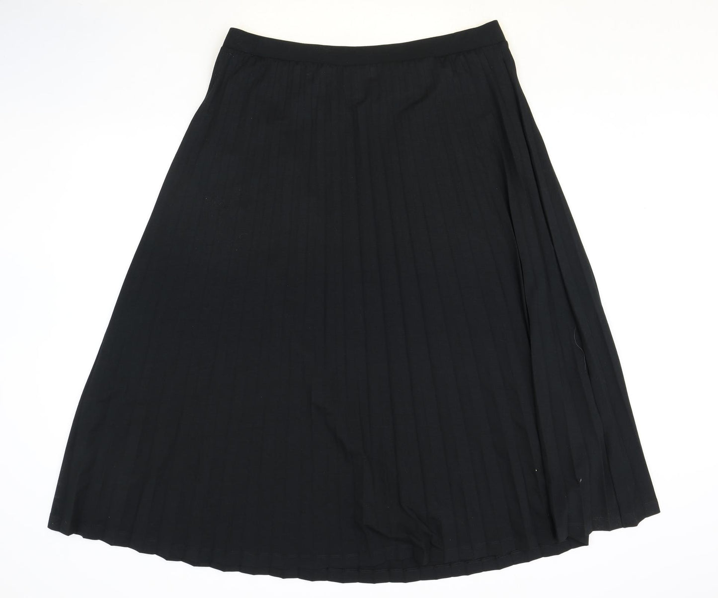 Marks and Spencer Womens Black Polyester Pleated Skirt Size 18