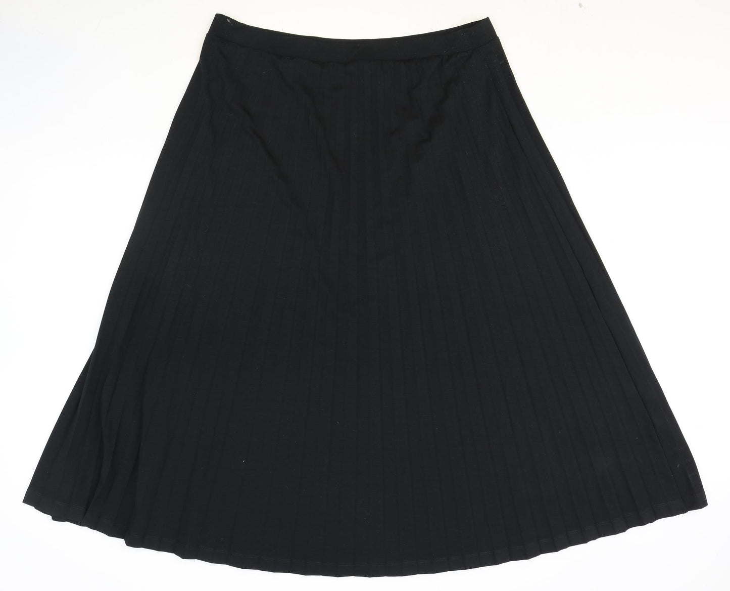 Marks and Spencer Womens Black Polyester Pleated Skirt Size 18