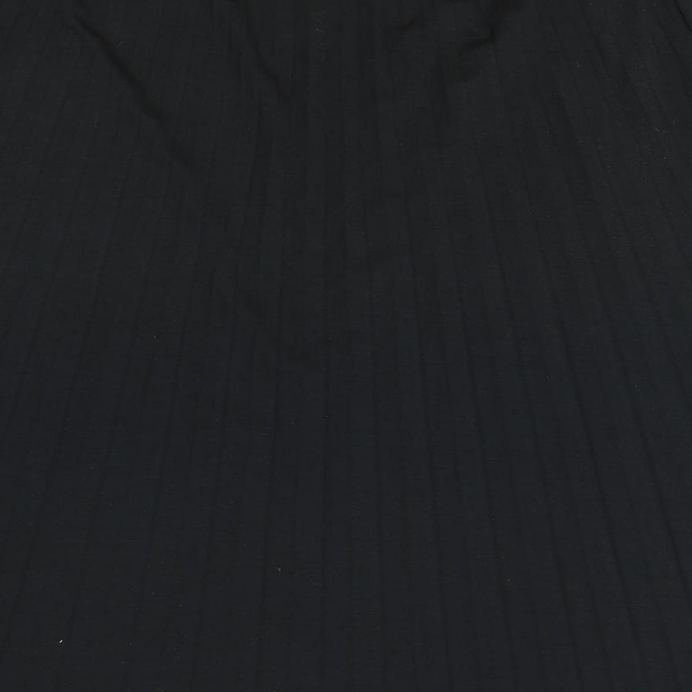 Marks and Spencer Womens Black Polyester Pleated Skirt Size 18