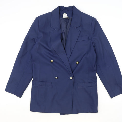 Citilites Womens Blue Polyester Jacket Blazer Size 12