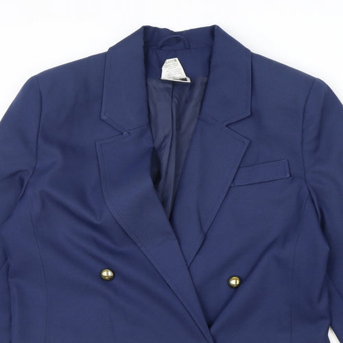 Citilites Womens Blue Polyester Jacket Blazer Size 12