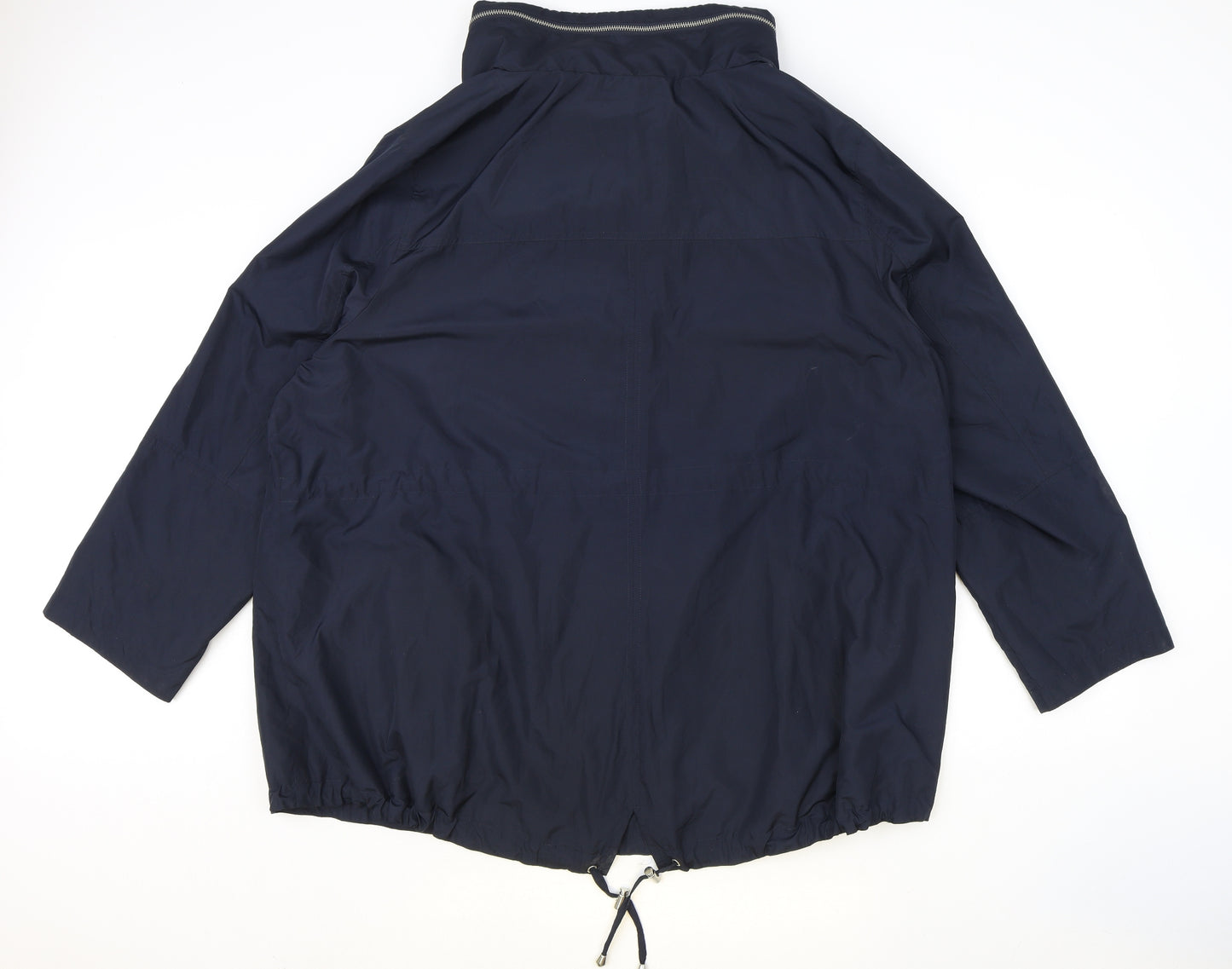 Preworn Womens Blue Anorak Coat Size 26 Zip - Size 26-28