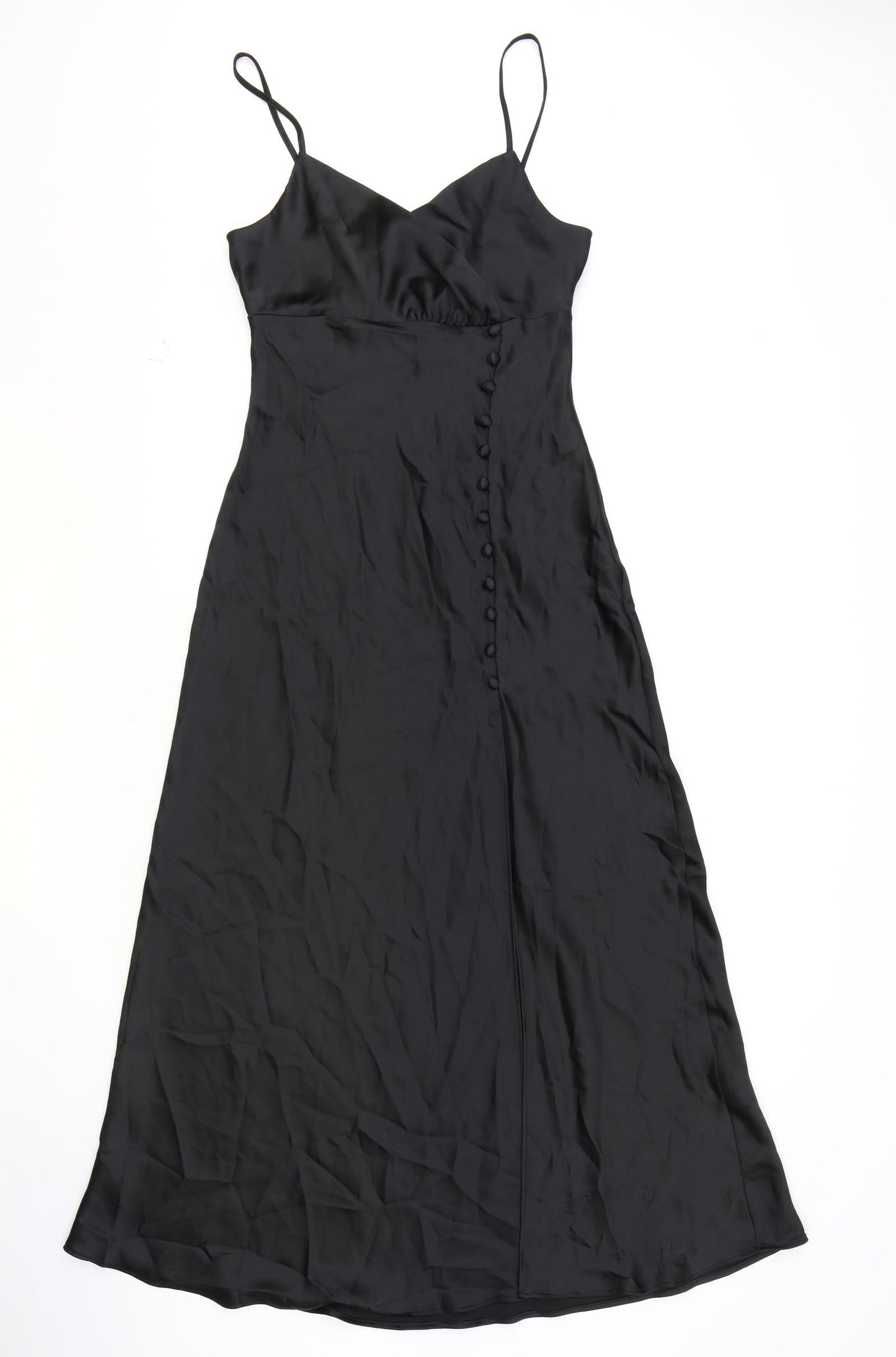 Zara Womens Black Polyester A-Line Size XS V-Neck Pullover