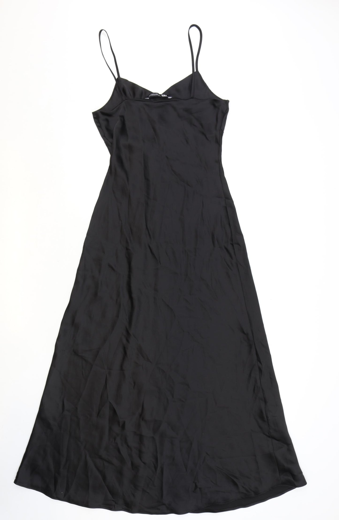 Zara Womens Black Polyester A-Line Size XS V-Neck Pullover