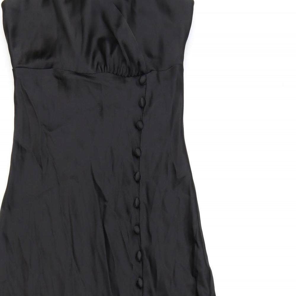 Zara Womens Black Polyester A-Line Size XS V-Neck Pullover