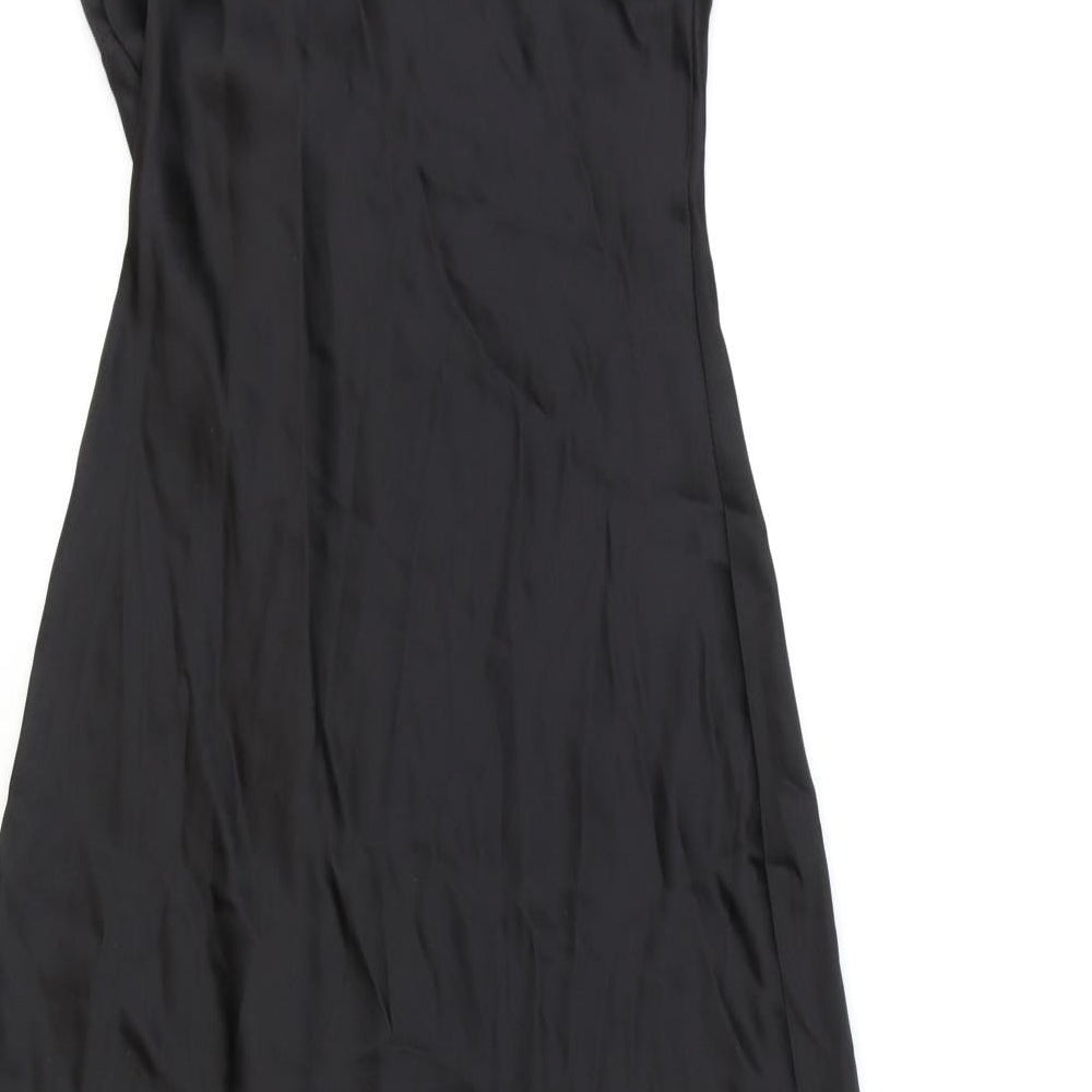 Zara Womens Black Polyester A-Line Size XS V-Neck Pullover
