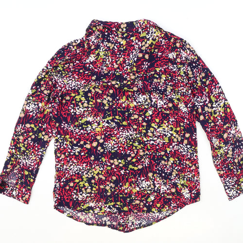 ISLE Womens Multicoloured Geometric Viscose Basic Button-Up Size 10 Collared