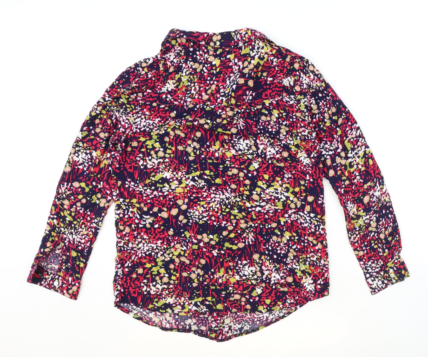 ISLE Womens Multicoloured Geometric Viscose Basic Button-Up Size 10 Collared