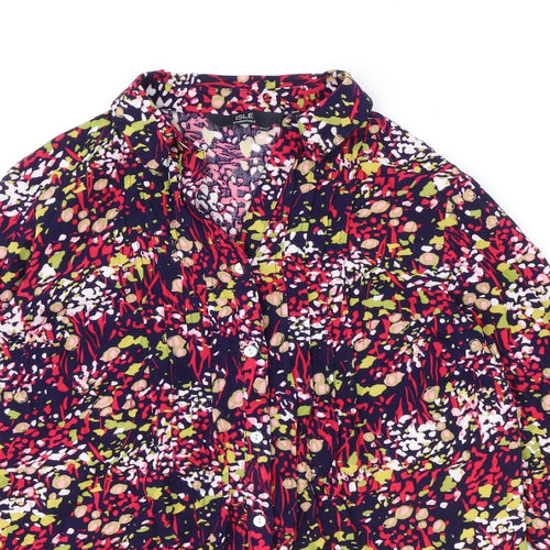 ISLE Womens Multicoloured Geometric Viscose Basic Button-Up Size 10 Collared