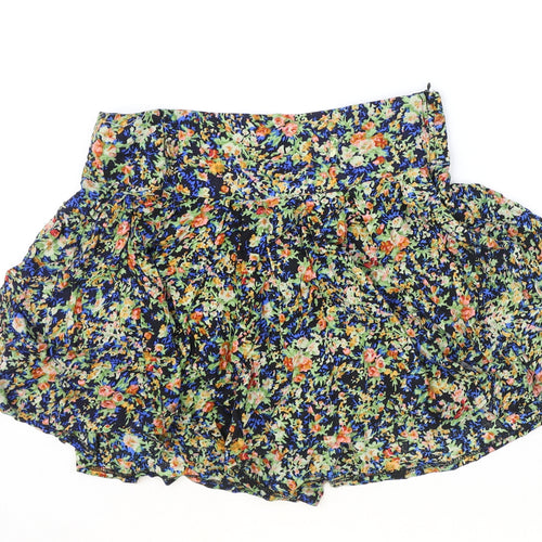 Parisian Womens Multicoloured Geometric Viscose Basic Shorts Size 12 Regular Zip