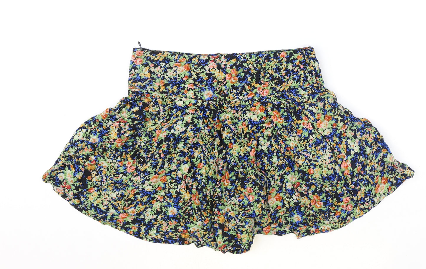 Parisian Womens Multicoloured Geometric Viscose Basic Shorts Size 12 Regular Zip