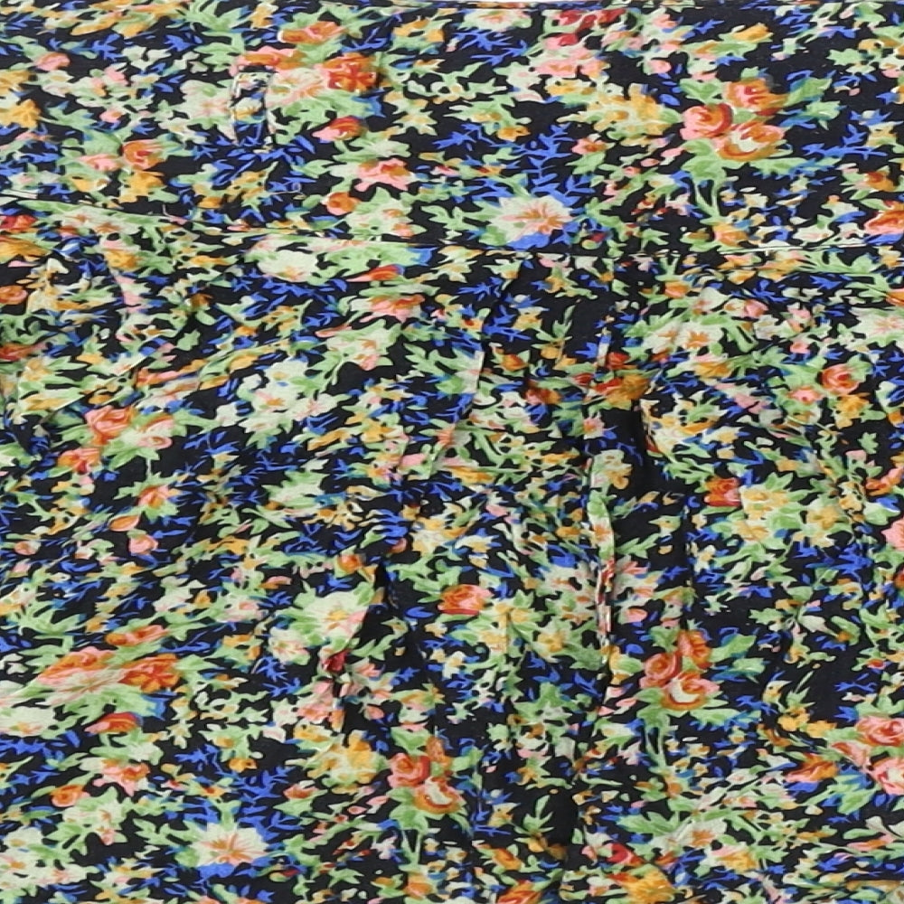 Parisian Womens Multicoloured Geometric Viscose Basic Shorts Size 12 Regular Zip