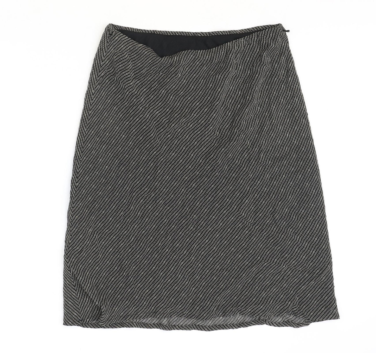 NEXT Womens Black Polyester A-Line Skirt Size 14
