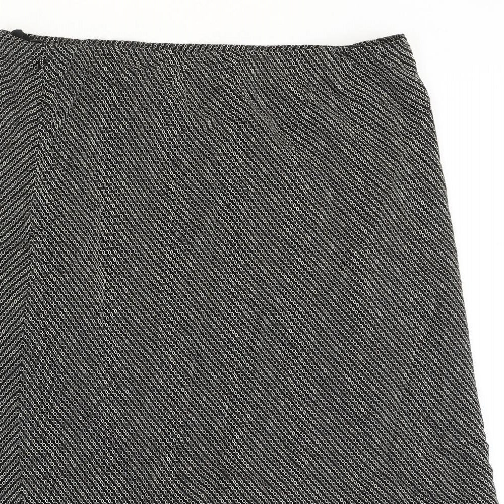 NEXT Womens Black Polyester A-Line Skirt Size 14