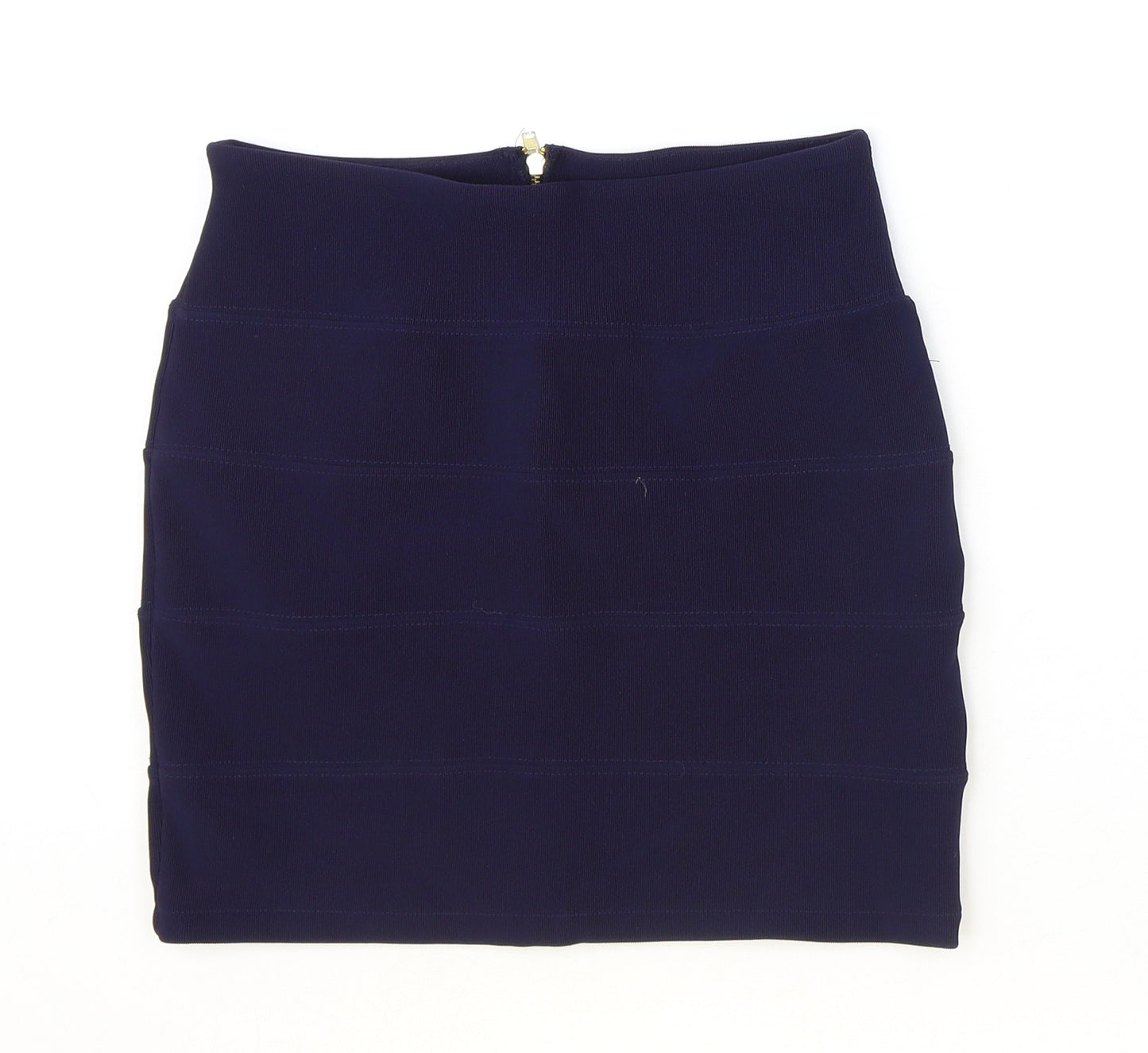 Topshop Womens Blue Polyester Bandage Skirt Size 10 Zip