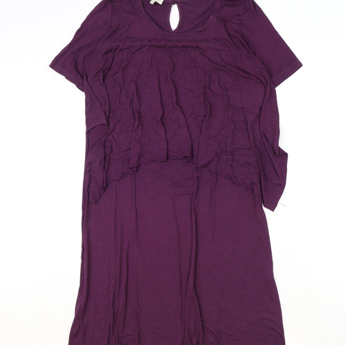 Bellambia Womens Purple Polyester A-Line Size M Round Neck Pullover