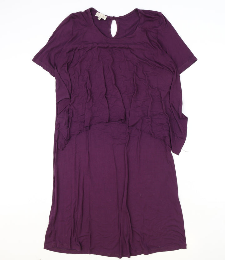 Bellambia Womens Purple Polyester A-Line Size M Round Neck Pullover
