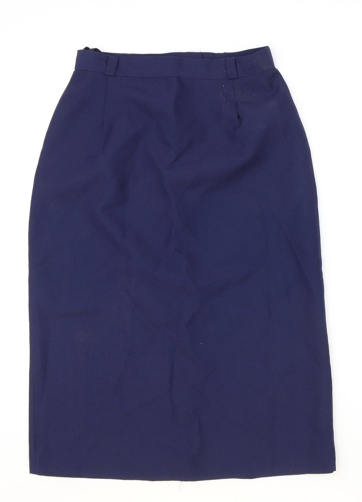 Preworn Womens Blue Polyester A-Line Skirt Size 12 Zip