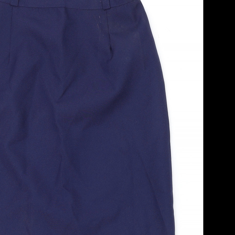 Preworn Womens Blue Polyester A-Line Skirt Size 12 Zip