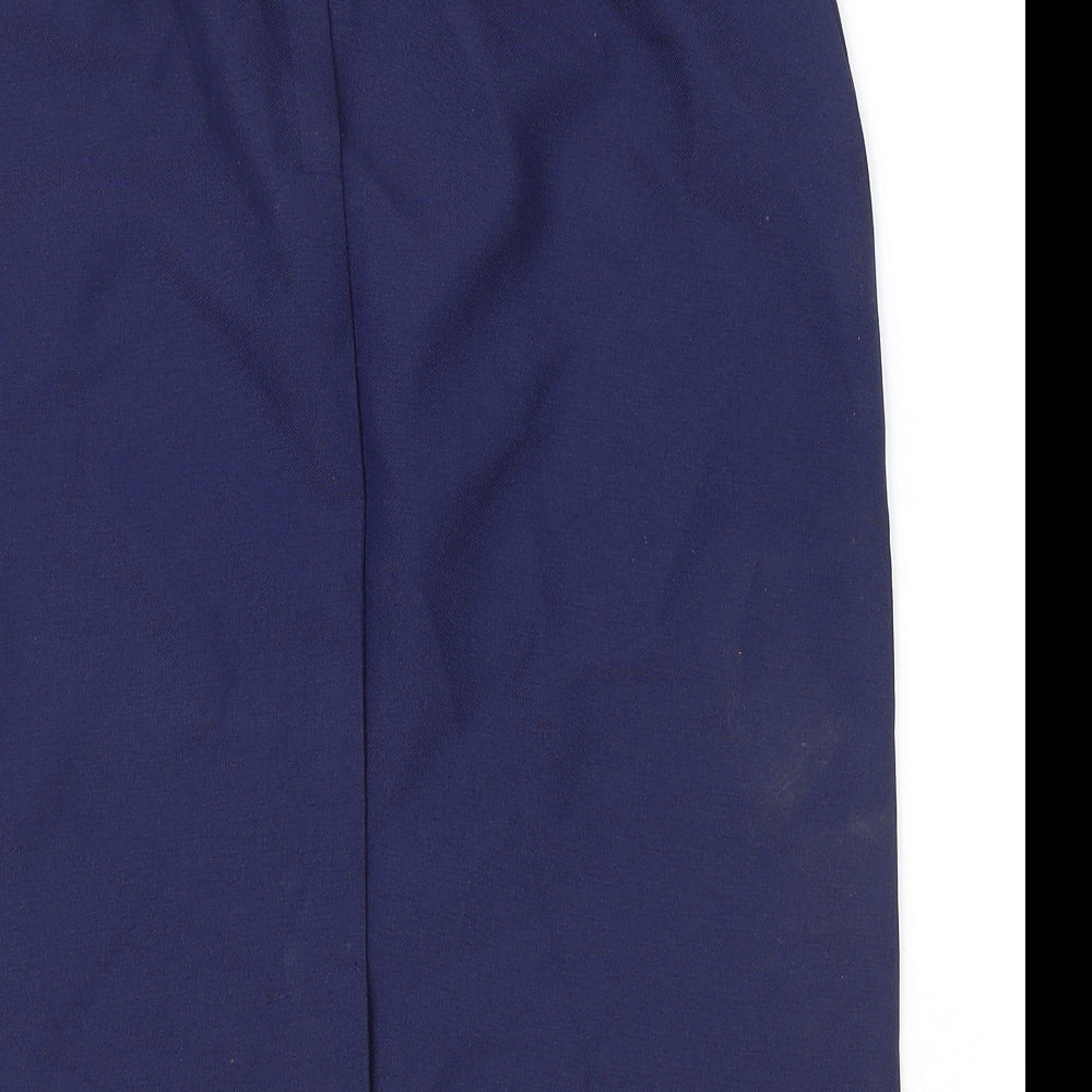 Preworn Womens Blue Polyester A-Line Skirt Size 12 Zip