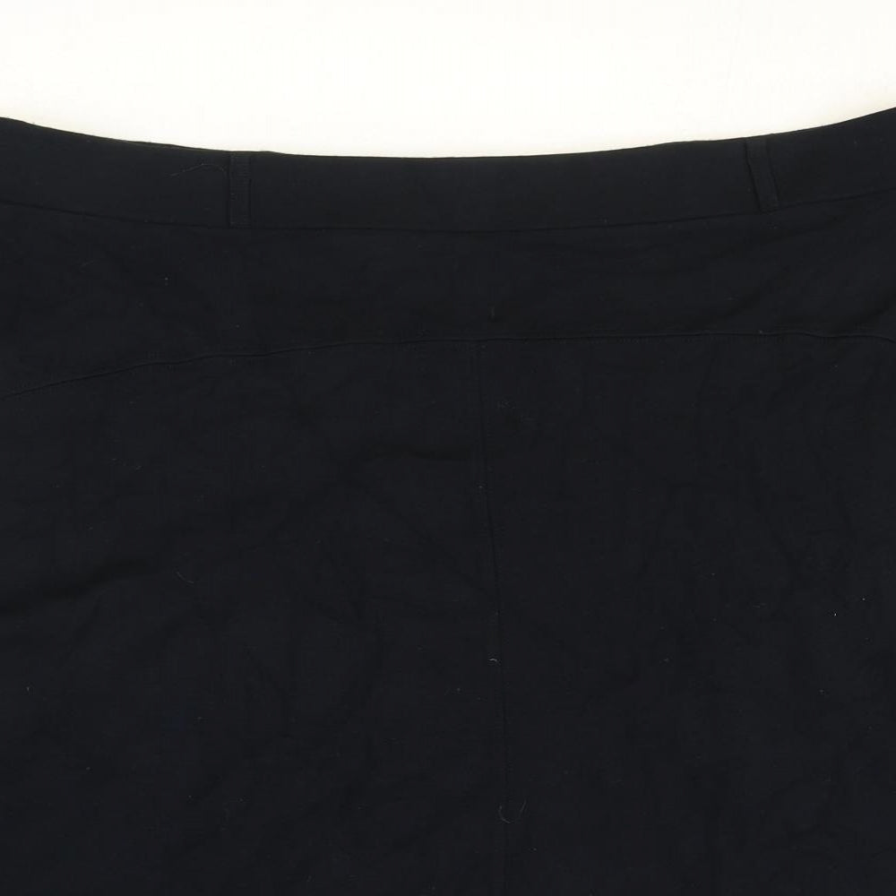 Marks and Spencer Womens Black Viscose A-Line Skirt Size 20