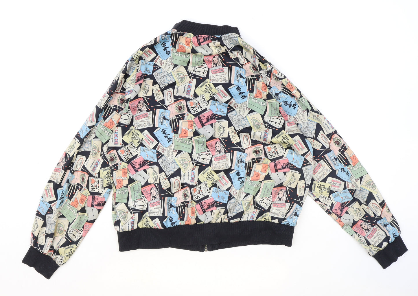 Love Label Womens Multicoloured Geometric Bomber Jacket Jacket Size 16 Zip