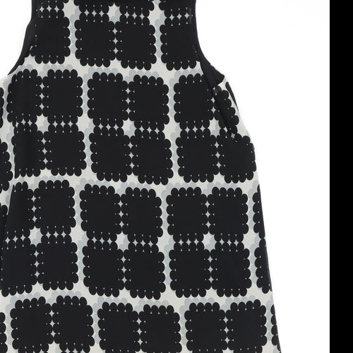 Max Studio Womens Black Geometric Polyester Tank Dress Size S Square Neck Pullover