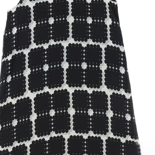 Max Studio Womens Black Geometric Polyester Tank Dress Size S Square Neck Pullover