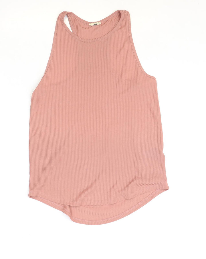 H&M Womens Pink Polyester Basic Tank Size XS Round Neck