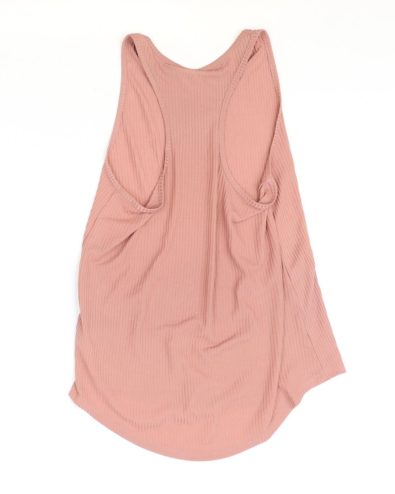 H&M Womens Pink Polyester Basic Tank Size XS Round Neck