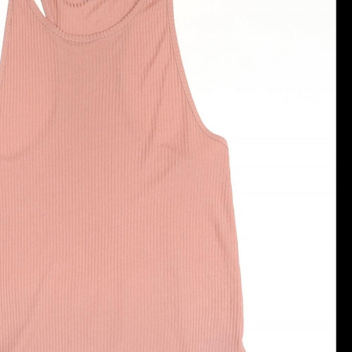 H&M Womens Pink Polyester Basic Tank Size XS Round Neck