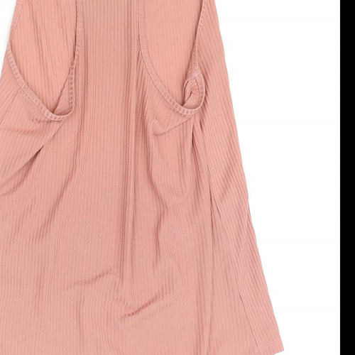 H&M Womens Pink Polyester Basic Tank Size XS Round Neck