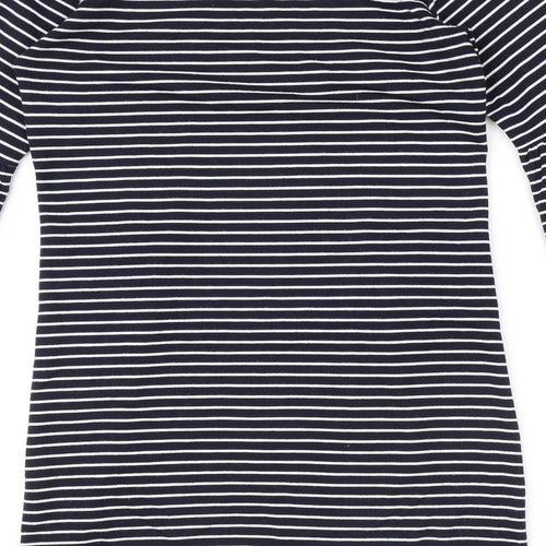 Atmosphere Womens Blue Striped Viscose A-Line Size 12 Round Neck Pullover