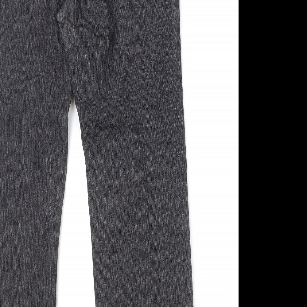 Marks and Spencer Womens Black Cotton Straight Jeans Size 8 Regular Zip