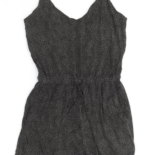 H&M Womens Black Polyester Playsuit One-Piece Size XS Pullover
