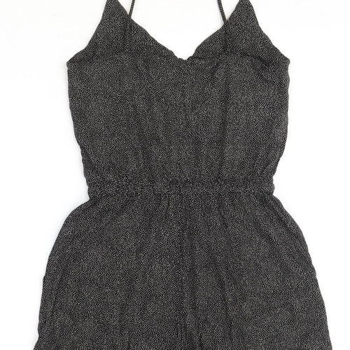 H&M Womens Black Polyester Playsuit One-Piece Size XS Pullover