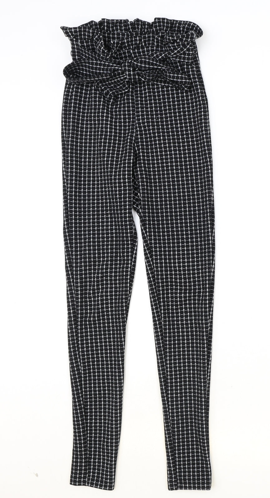 SheIn Womens Black Geometric Polyester Trousers Size XS Regular