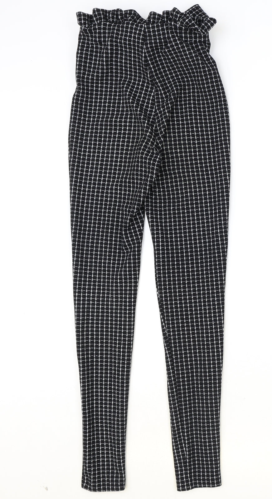 SheIn Womens Black Geometric Polyester Trousers Size XS Regular