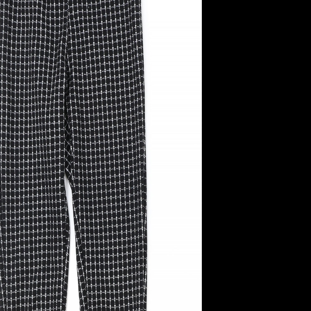 SheIn Womens Black Geometric Polyester Trousers Size XS Regular
