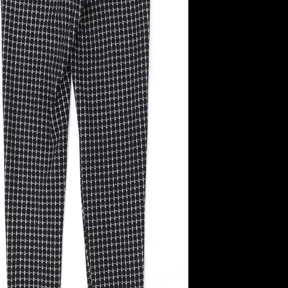 SheIn Womens Black Geometric Polyester Trousers Size XS Regular