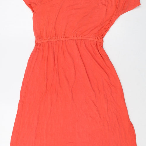 Dorothy Perkins Womens Pink Viscose Fit & Flare Size 8 Boat Neck Pullover - Elastic Waist
