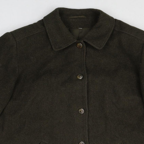 HOLMEWOOD Womens Green Overcoat Coat Size 14 Button