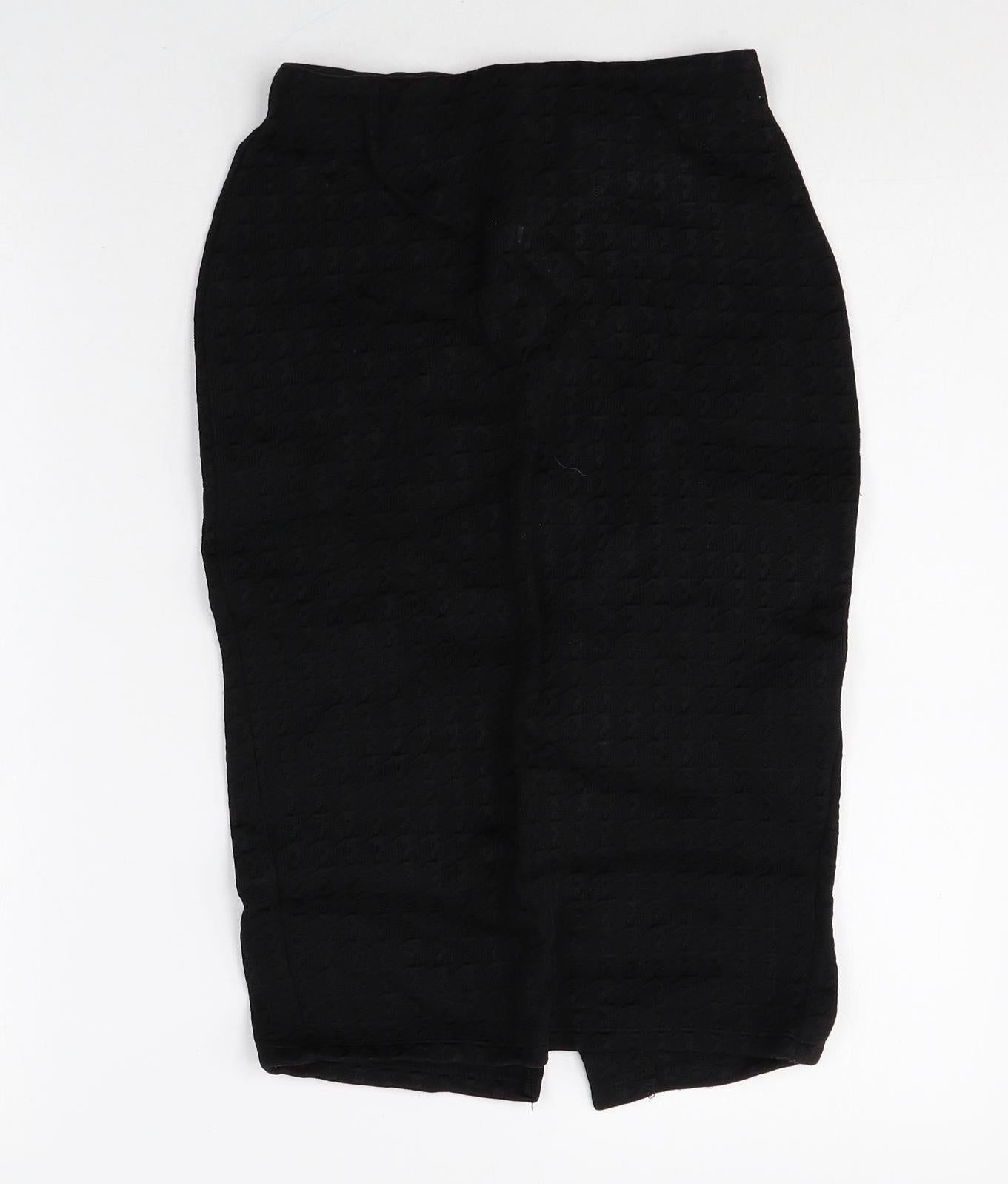 H&M Womens Black Viscose Straight & Pencil Skirt Size XS Zip