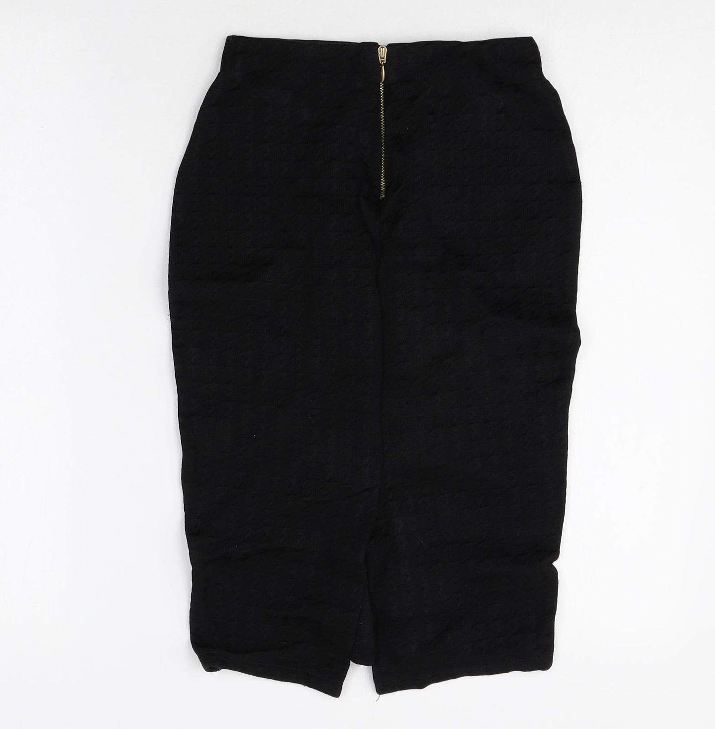 H&M Womens Black Viscose Straight & Pencil Skirt Size XS Zip