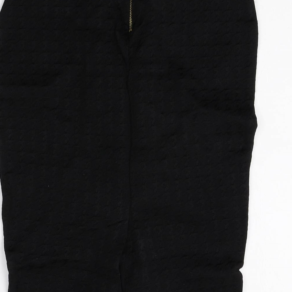H&M Womens Black Viscose Straight & Pencil Skirt Size XS Zip