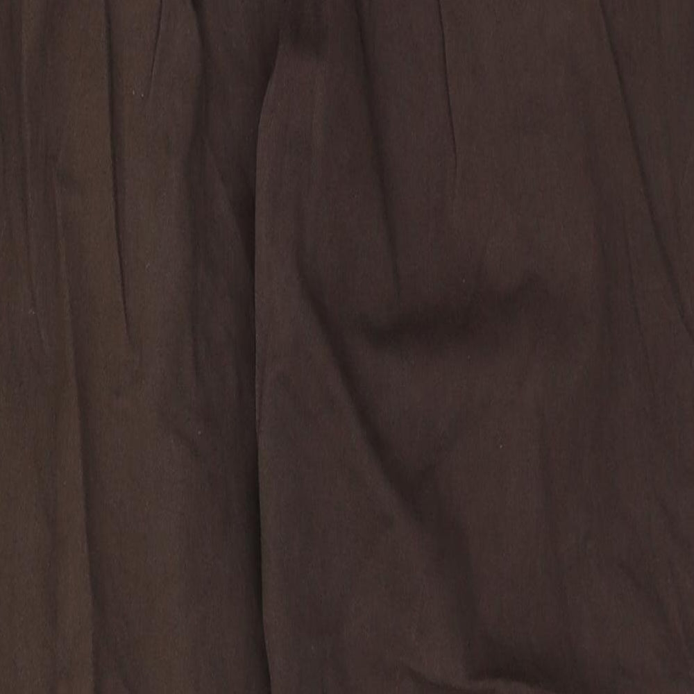TU Mens Brown Cotton Trousers Size 38 in Regular Zip