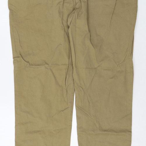 TU Mens Beige Cotton Chino Trousers Size 38 in Regular Zip