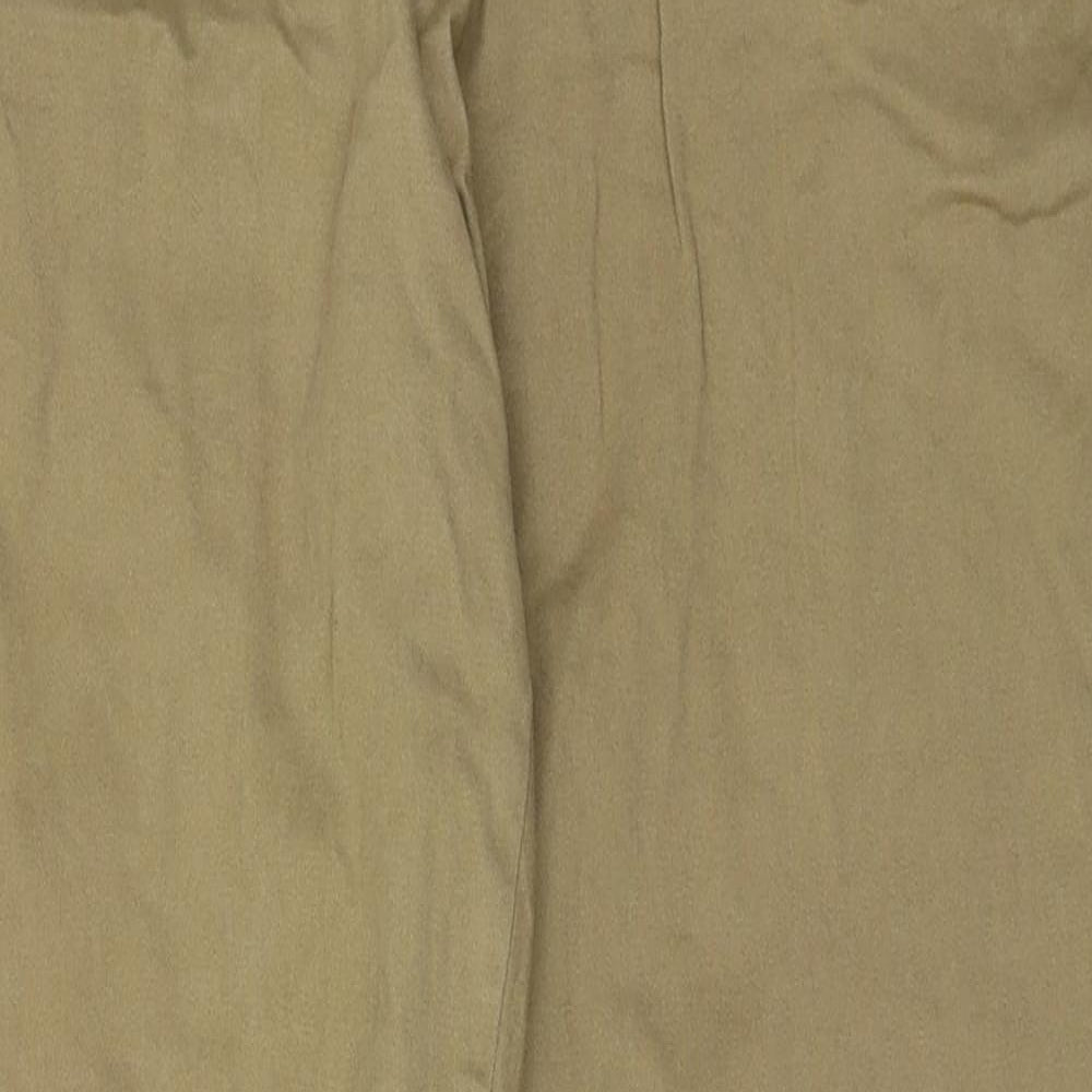 TU Mens Beige Cotton Chino Trousers Size 38 in Regular Zip